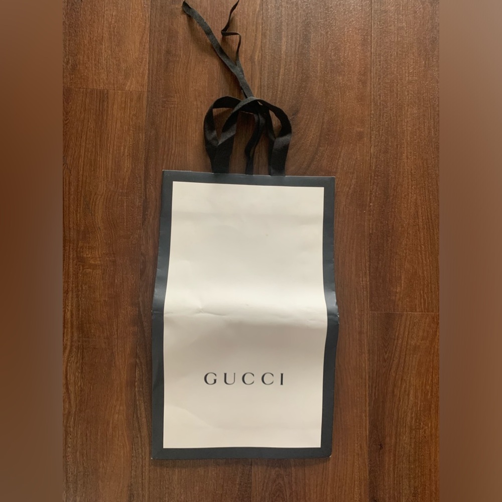 Authentic Gucci Shopping Gift Bag Black & White 15” X 9” X 5.5”